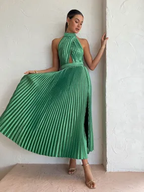 Lidee Renaissance Split Gown in Sea Green