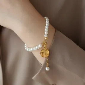 Light Luxury Golden Transfer Bead Blessing Bracelet