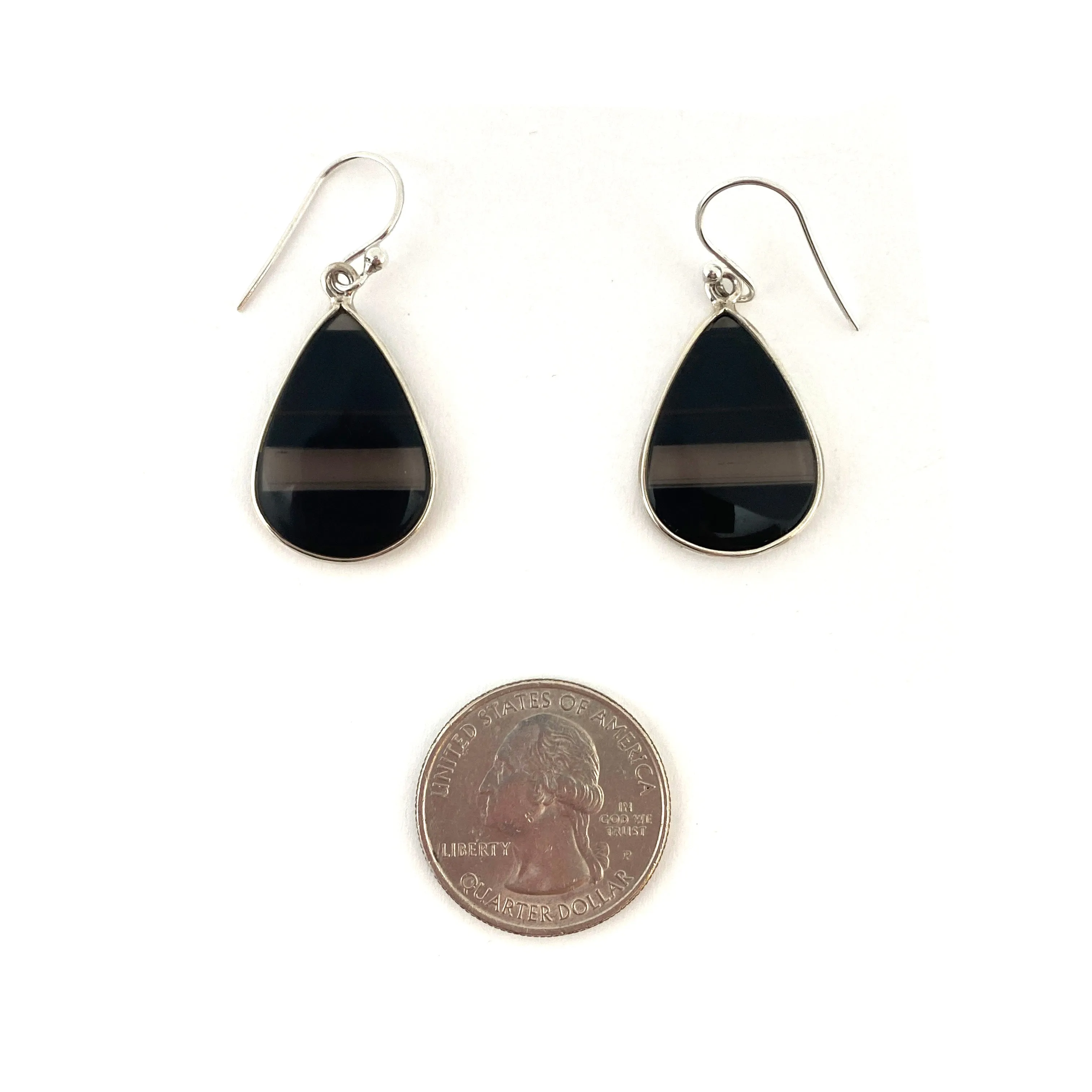 Lined Flourite Hook Earrings