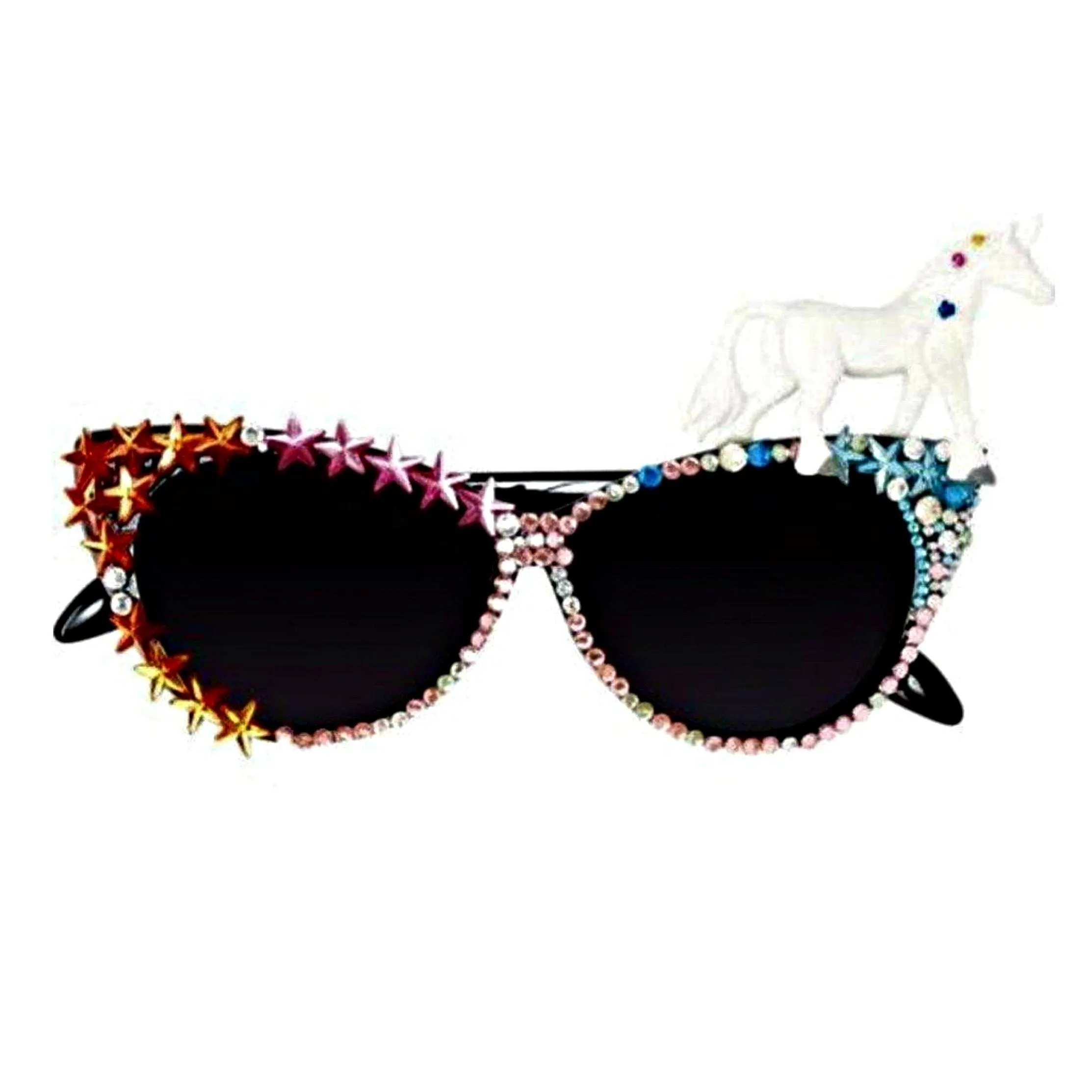 Lola and The Boys Girls Crystal Cat Eye Unicorn Sunglasses