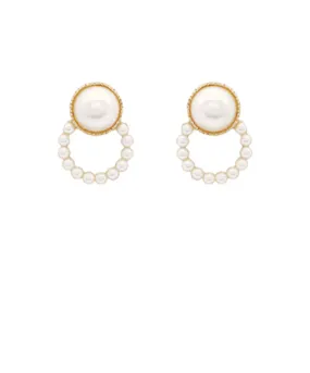 Looped Pearl Stud Earring