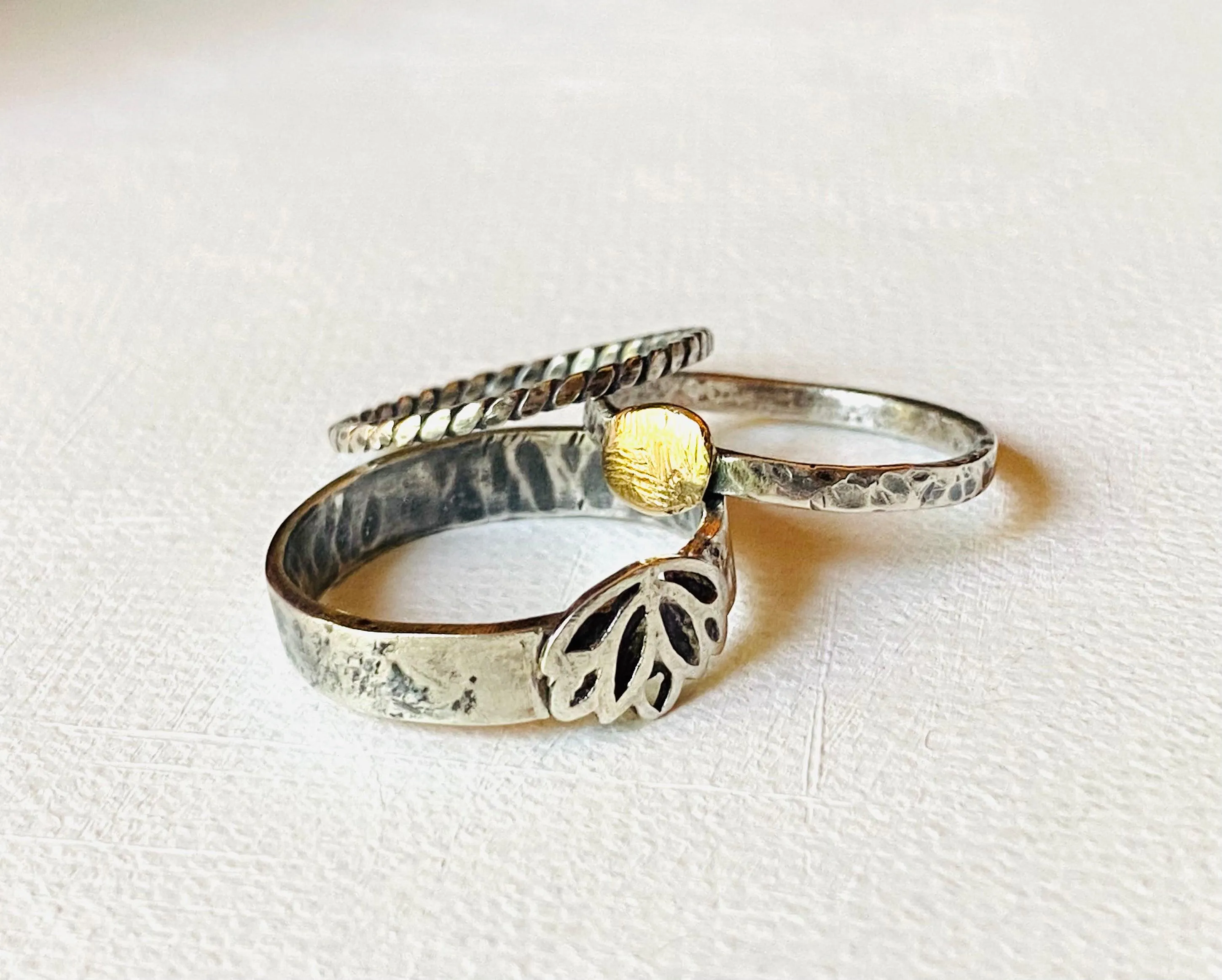 Lotus Ring, Size 10 Ring, Flower Ring, Ring Band, Silver Ring, Stacking Ring