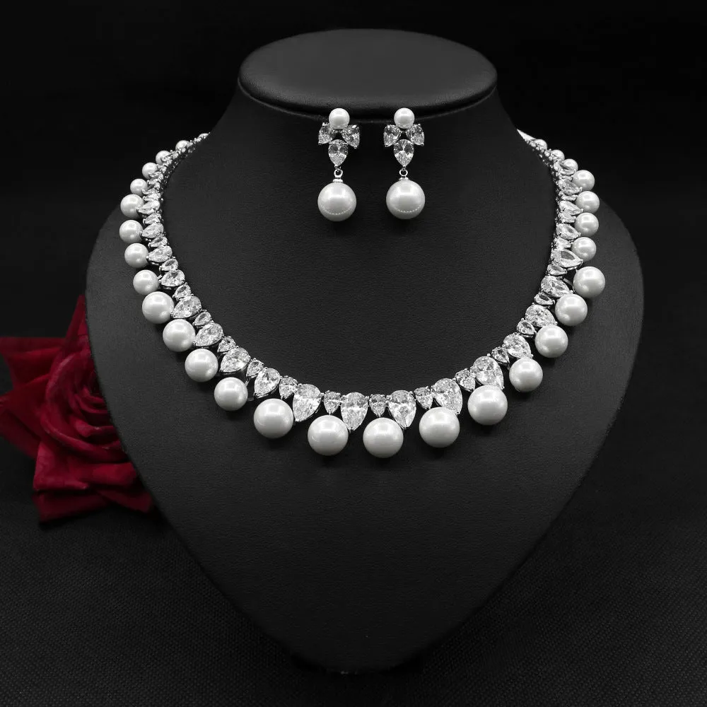 Luxy Moon Birthstone Pearl Wedding Jewelry Sets