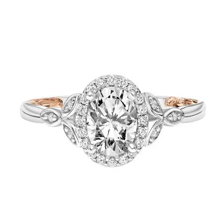 Lyric Two-Tone Oval Halo Engagement Ring