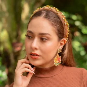 Maple Leaf Beaded Earrings