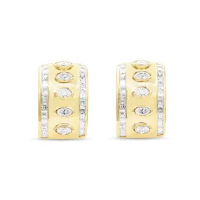 Marquise & Square Baguette Diamond Clip On Earrings