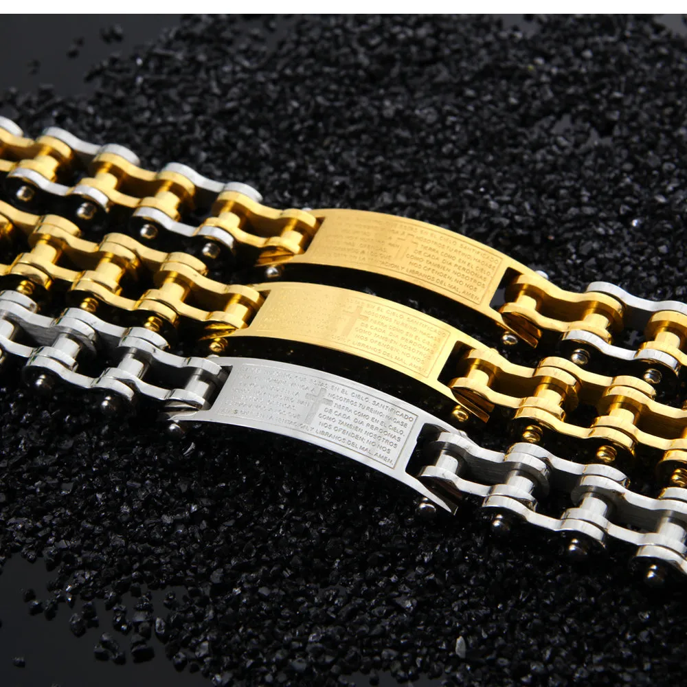 Men's Fashion Harley Bike Cross Bracelet