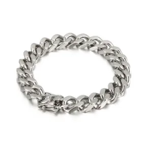 Men's Punk Rock Titanium Steel Bracelet - Simple Stainless Steel Four-Sided Grind Jewelry