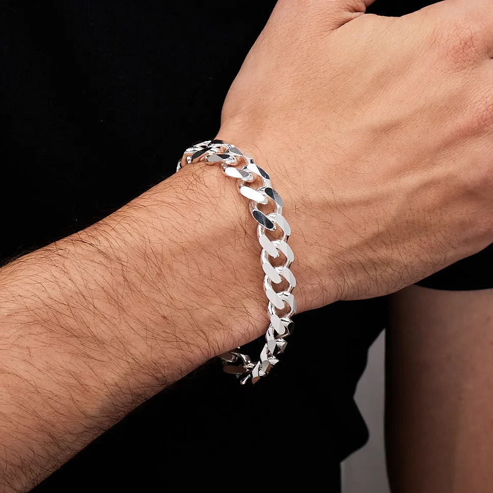 Men's Super Heavy 11.5mm Curb Chain Bracelet | Solid 925 Sterling Silver