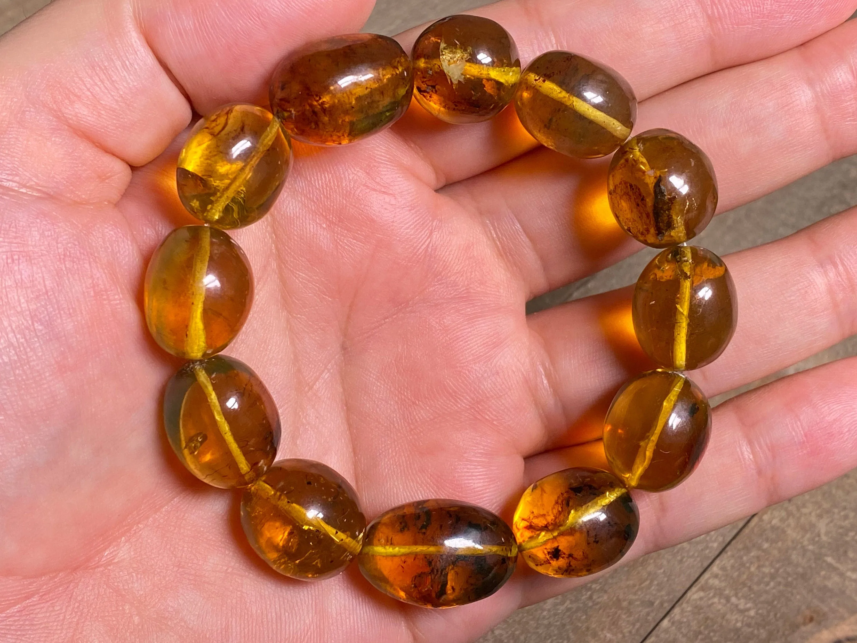 Mexican AMBER Crystal Bracelet - Beaded Bracelet, Handmade Jewelry, Healing Crystals and Stones, 48231