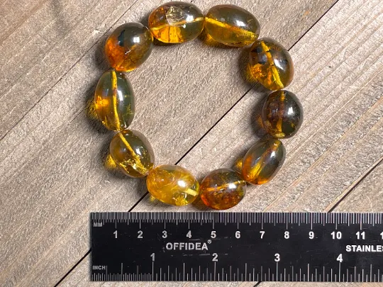 Mexican AMBER Crystal Bracelet - Beaded Bracelet, Handmade Jewelry, Healing Crystals and Stones, 48462