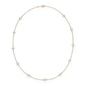 Mikimoto 18K Yellow Gold 5.5mm Cultured Akoya Pearl Station Necklace, 18in