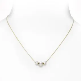 Mikimoto Pearls in Motion Akoya Cultured Pearl Necklace in 18K Yellow Gold