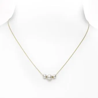 Mikimoto Pearls in Motion Akoya Cultured Pearl Necklace in 18K Yellow Gold