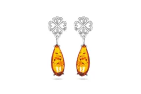 Minimal Heart Amber Earrings