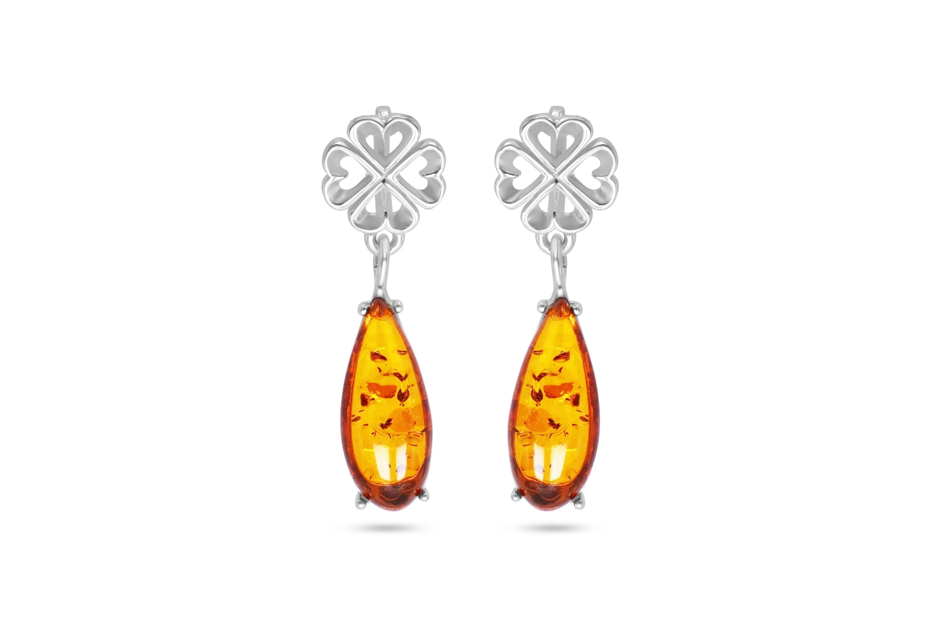 Minimal Heart Amber Earrings