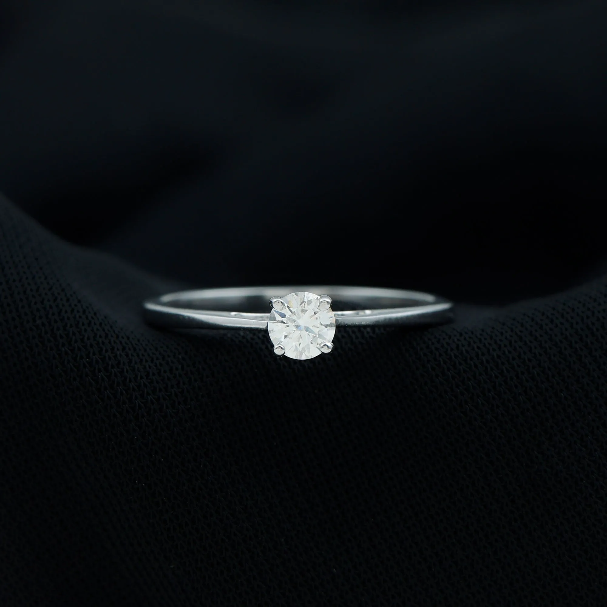 Minimal Round Lab Grown Diamond Solitaire Ring