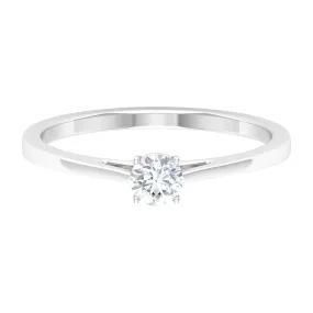 Minimal Round Lab Grown Diamond Solitaire Ring