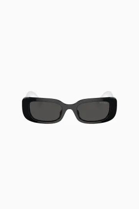 Miu Miu Rectangle Frame Sunglasses - Black/ White