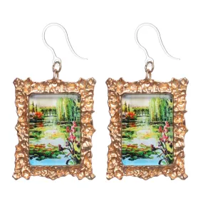 Monet Framed Art Dangles Hypoallergenic Earrings for Sensitive Ears Made with Plastic Posts