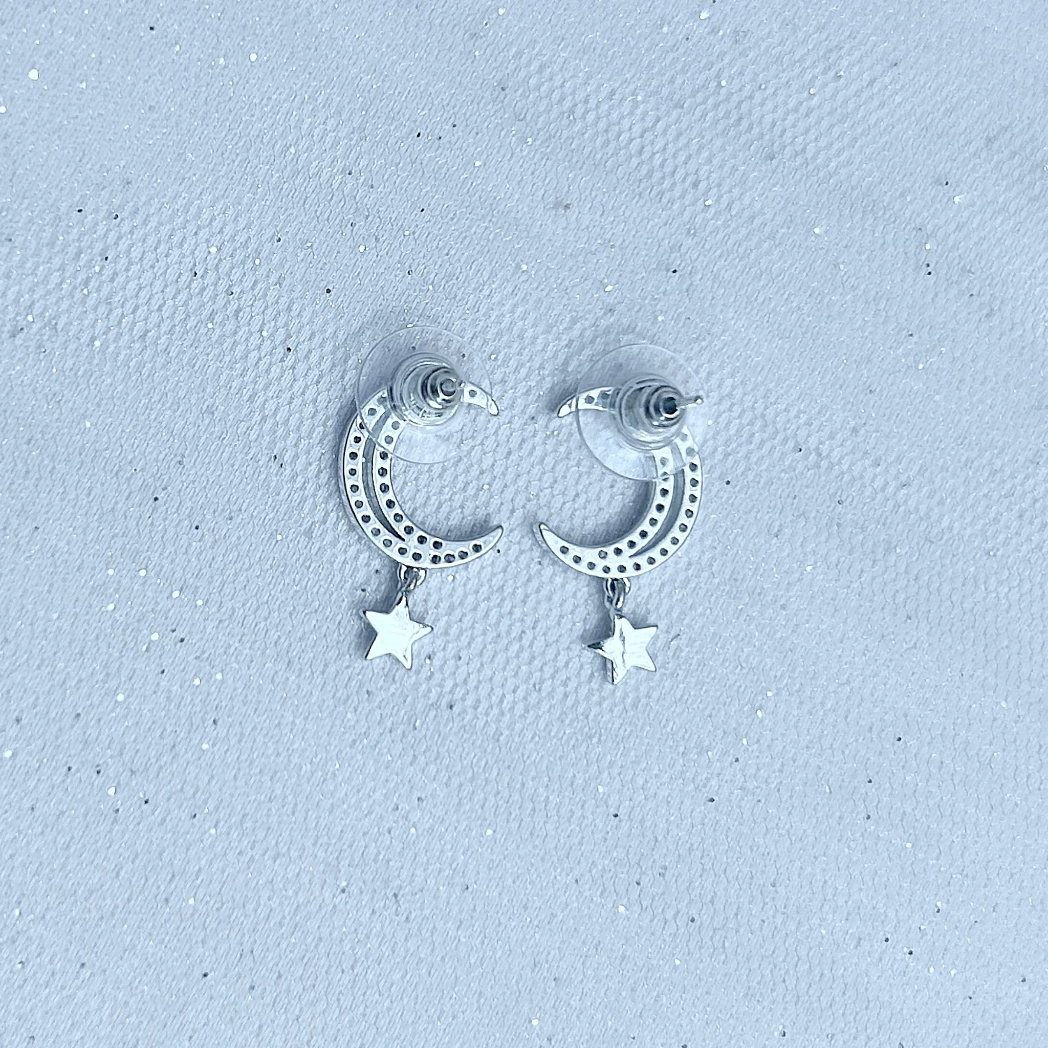 Moon Earrings Star Earrings Silver Small Earrings