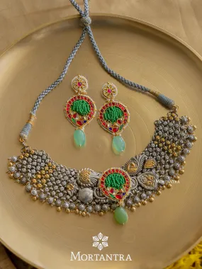 Multicolor Tribal Necklace Set - EK-SFSET247