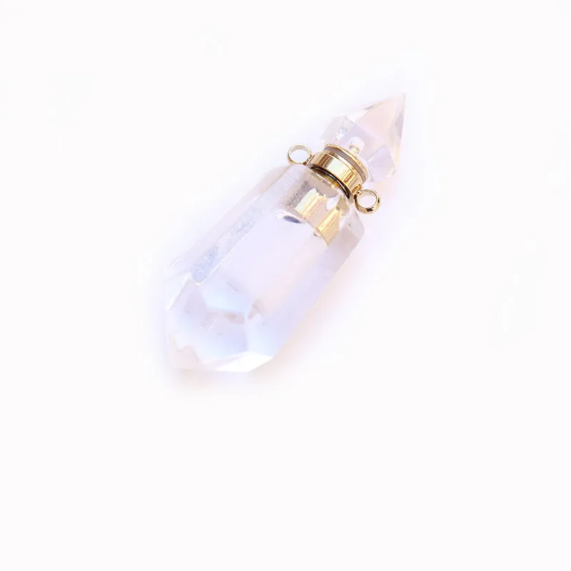 Natural Crystal Perfume Bottle Chain Pendant