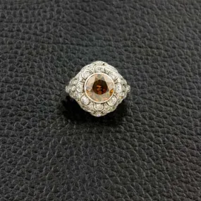 Orange-Brown Diamond Estate Ring