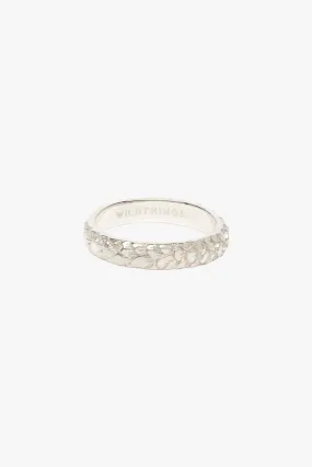 Palm trunk ring silver