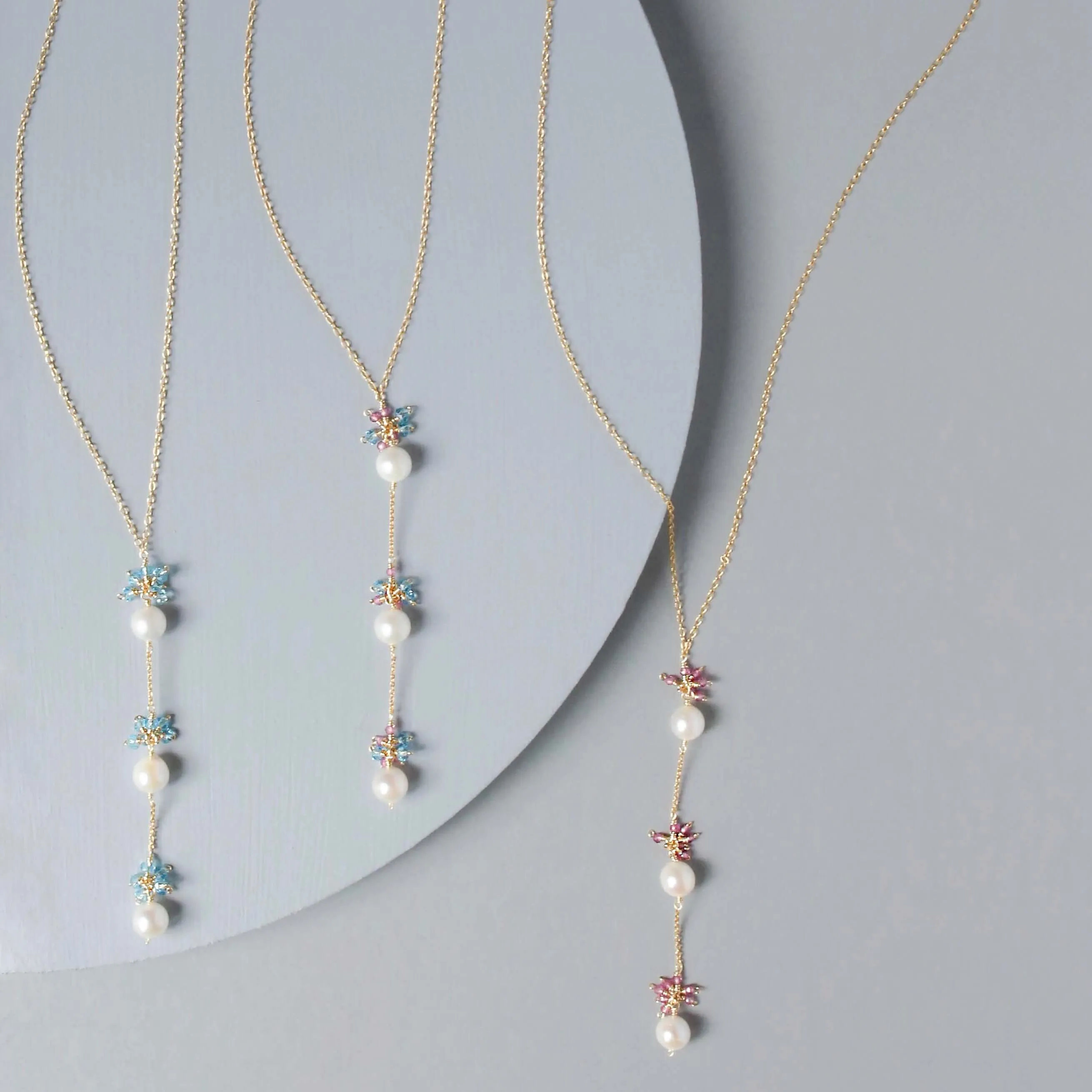 Pearl and Pink Tourmaline Necklace