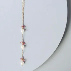 Pearl and Pink Tourmaline Necklace