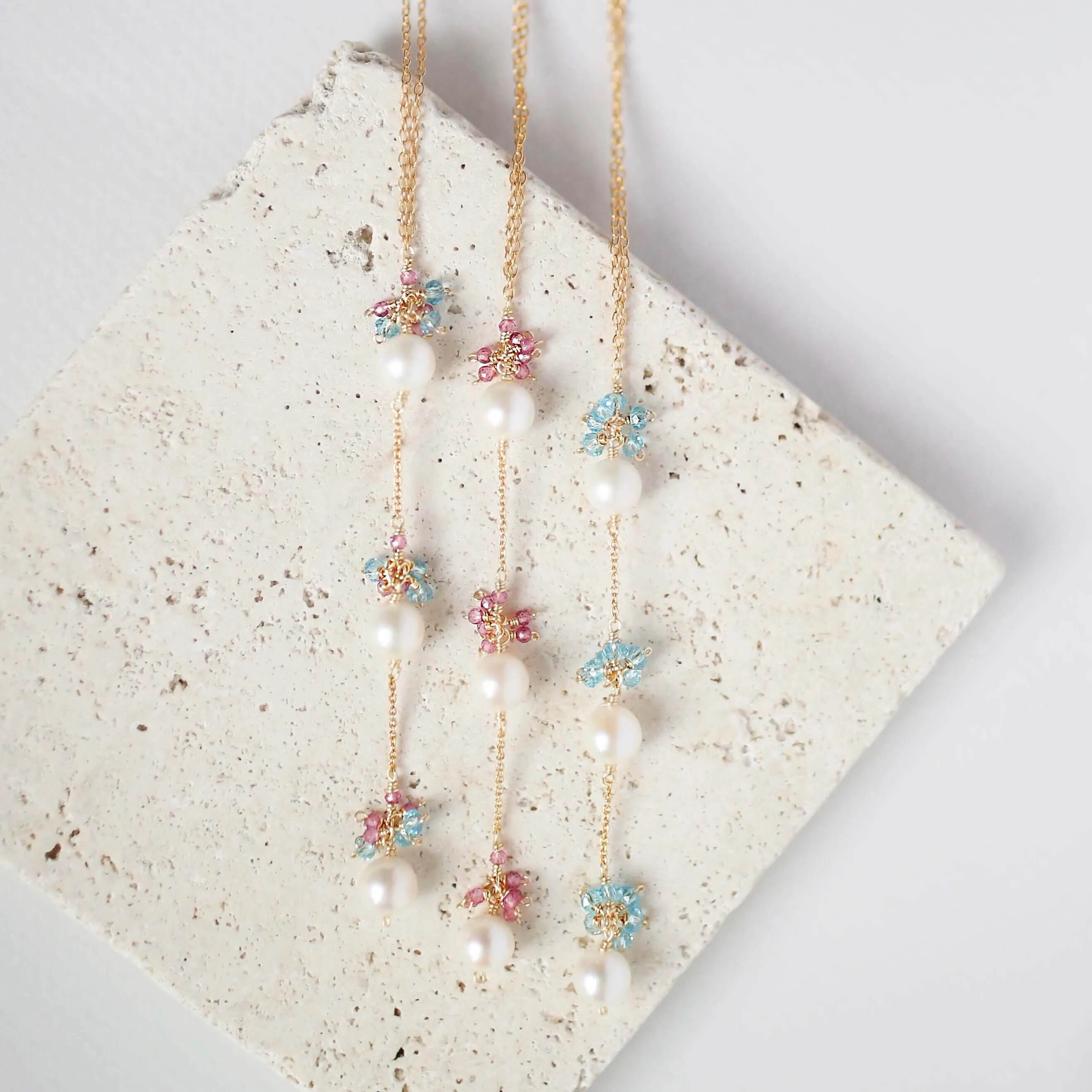 Pearl and Pink Tourmaline Necklace