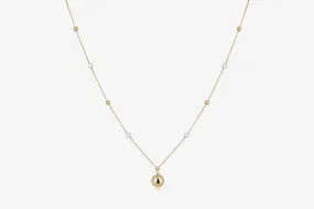 Pearl Chain Necklace - 22 Carat Gold Gilded