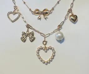 Pearl Heart Charm Necklace