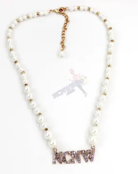 Pearl Nameplate Necklace