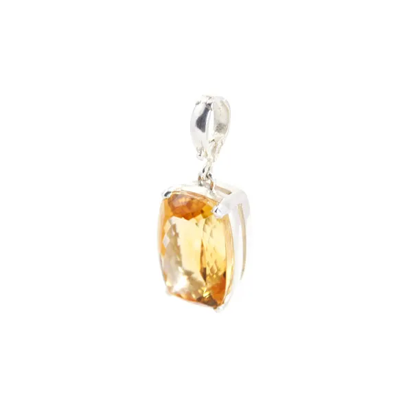 Pendant - Clip On Citrine Sterling Silver