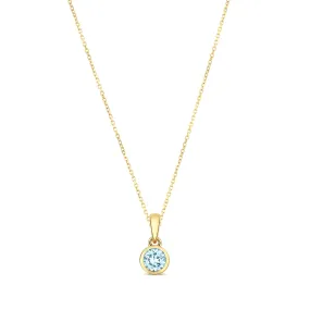 Personalised Birthstone Rubover Pendant | 9K Yellow Gold