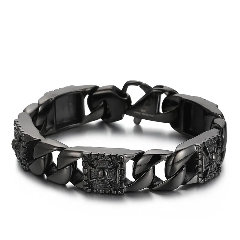 Personalized Pharaoh Skull Men's Titanium Steel Bracelet from the Planderful Everyday Genie Collection