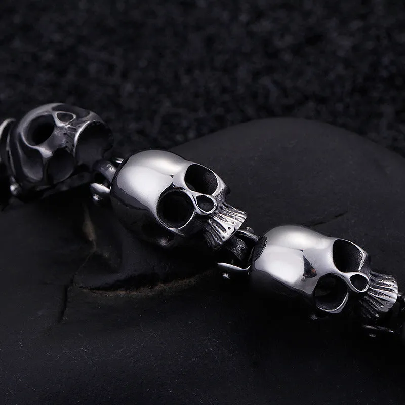 Personalized Punk Skull Bracelet for Men - Trendy Titanium Steel Jewelry