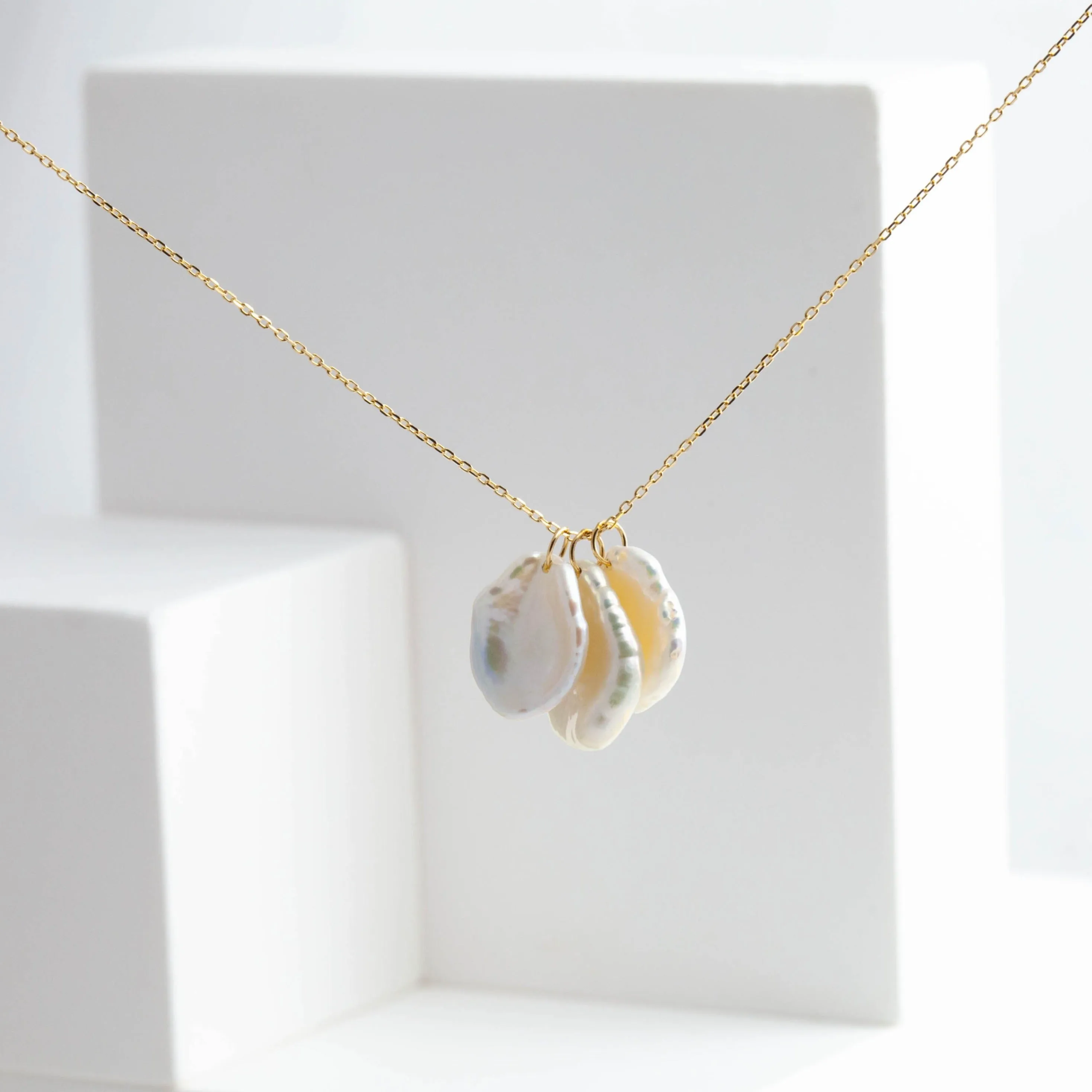 Petal triple drop necklace