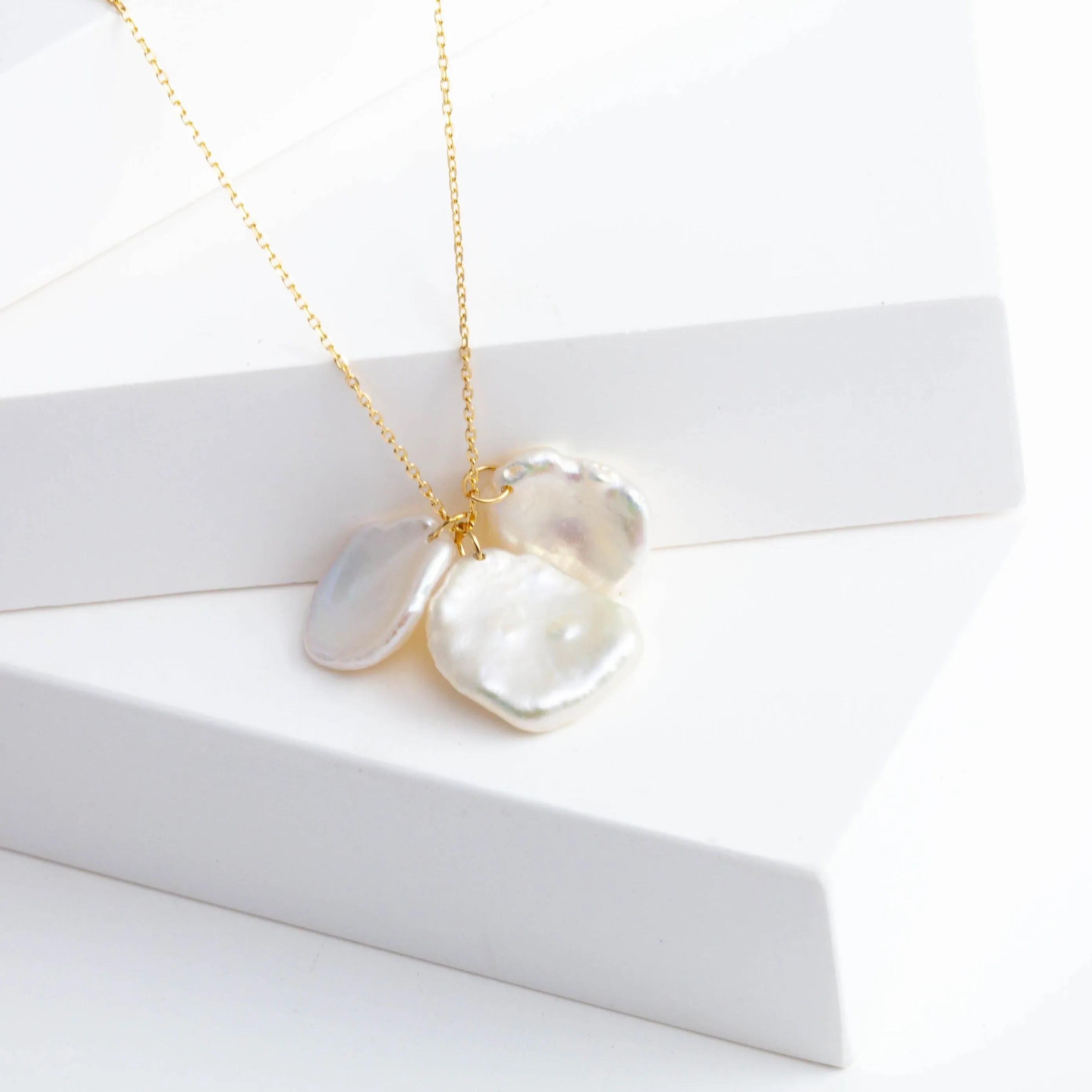 Petal triple drop necklace