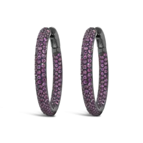 Pink Sapphire Hoop Earrings