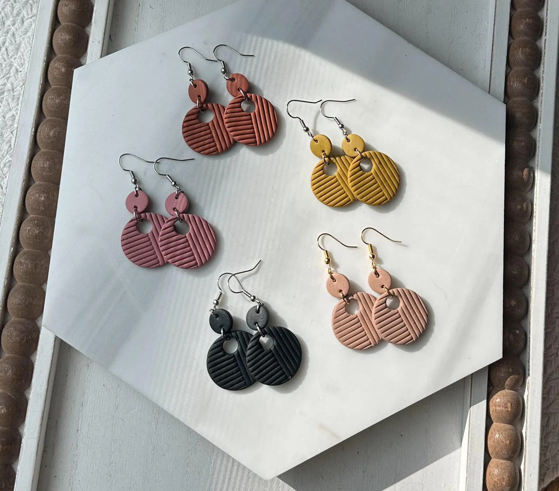 Polymer Clay Earrings - Boho Geometric (Wholesale)