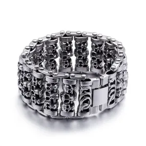 Punk Skull Titanium Steel Bracelets for Men - Trendy Fashion Accessories Wholesale