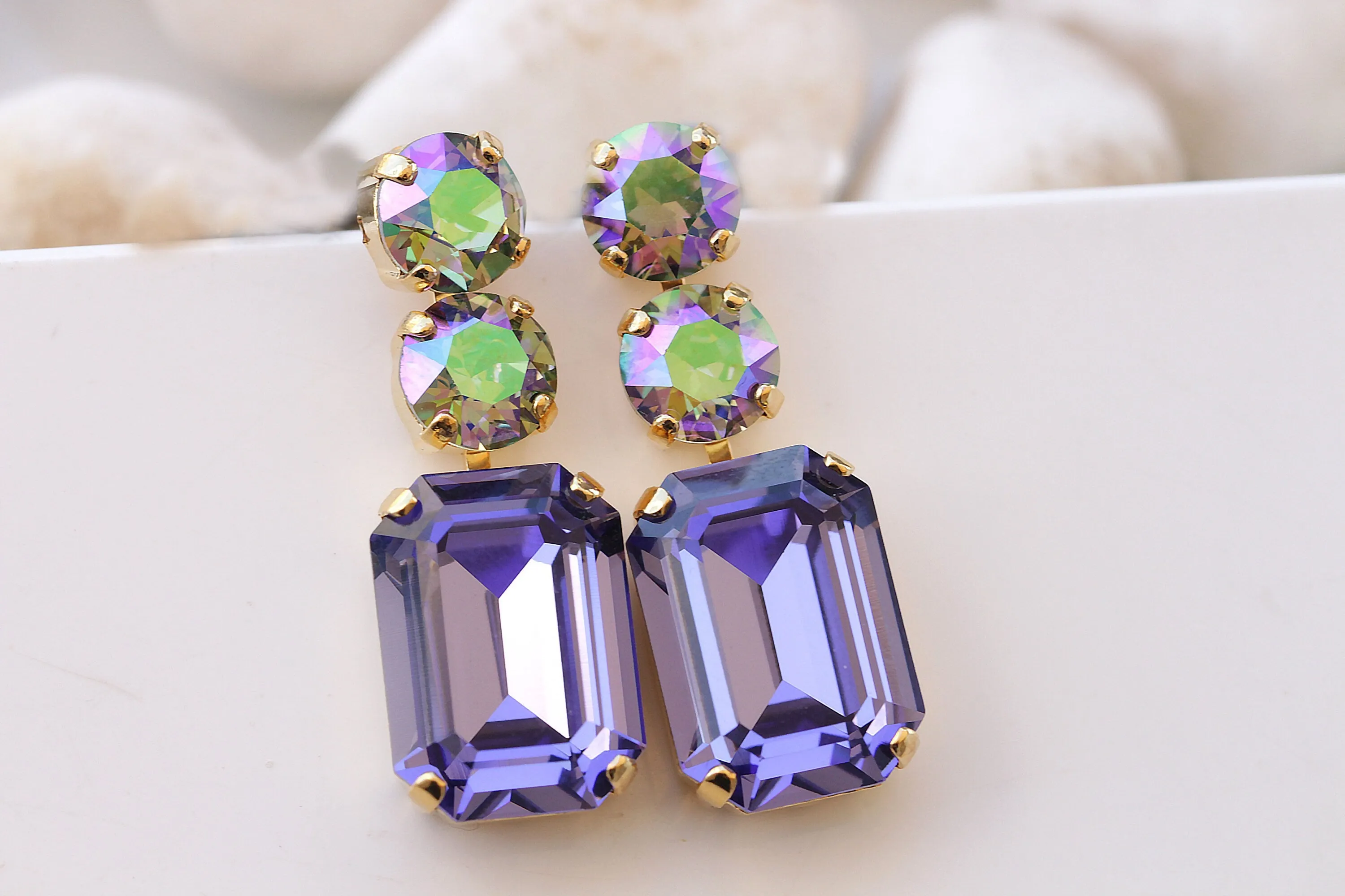 PURPLE GREEN EARRINGS