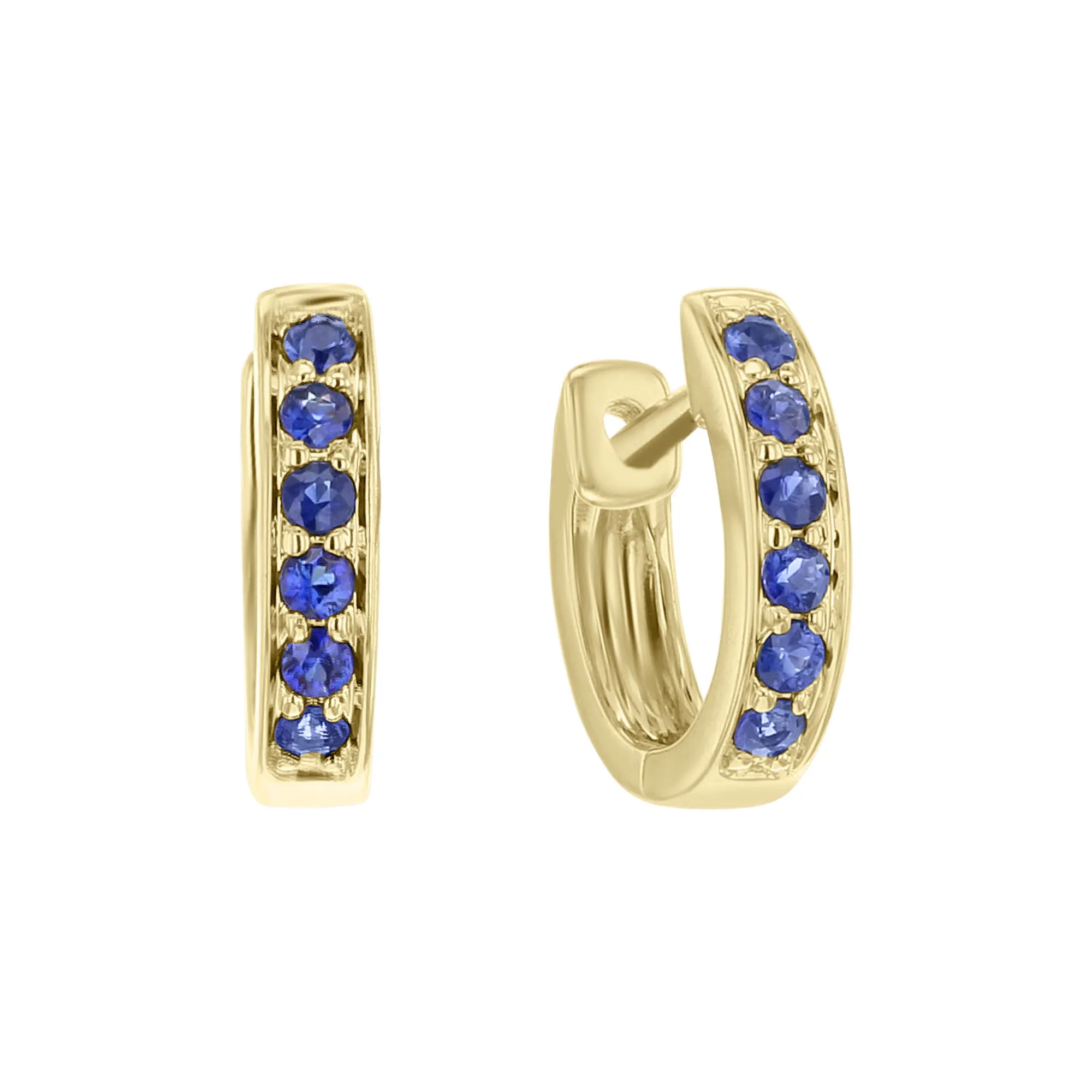 Regal Sapphire Huggie Hoop Earrings