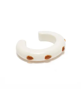 Ridge Cuff in Alabaster & Amber