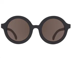 Round "Jet Black"  Sunglasses with Amber lens