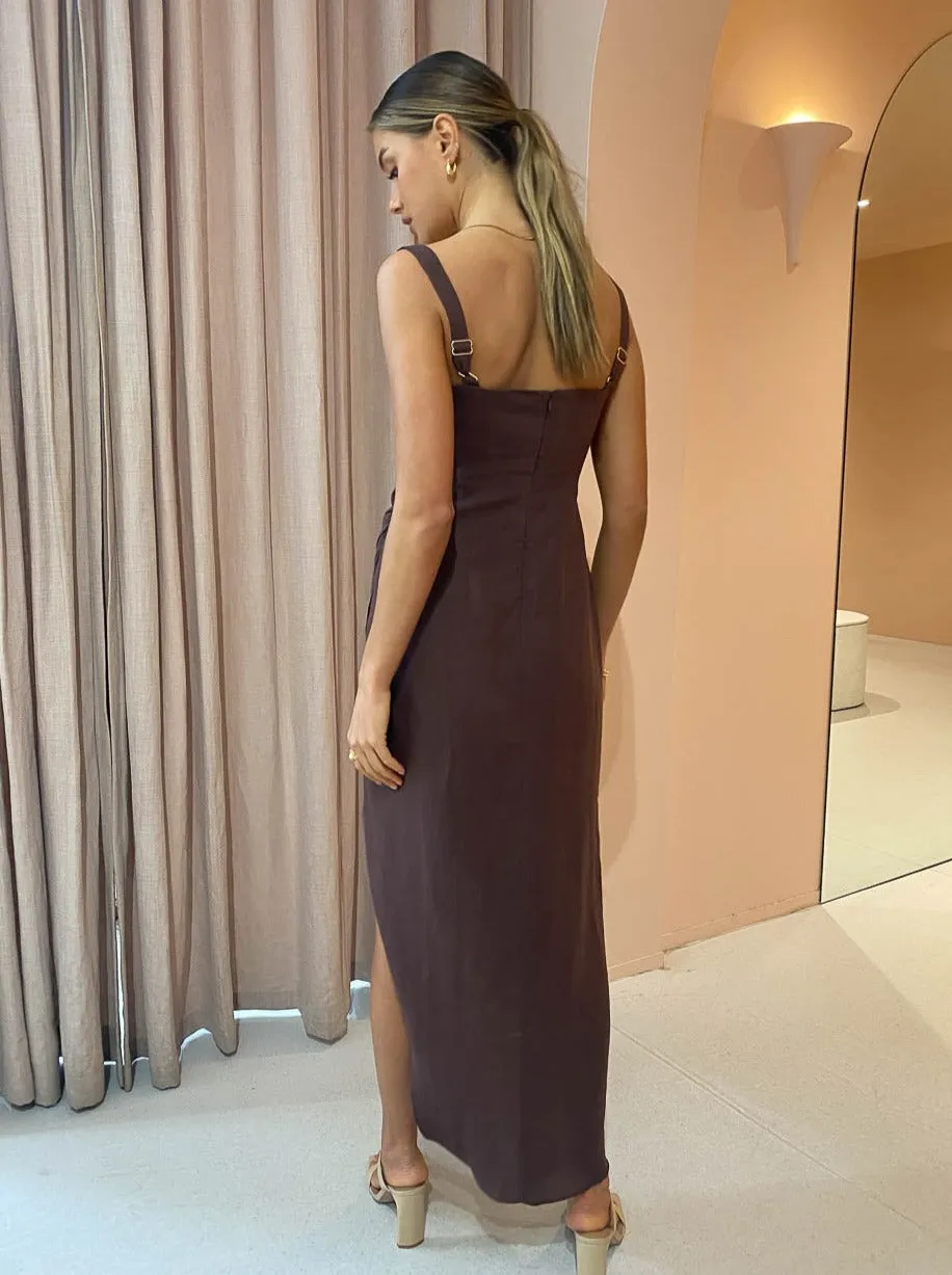 Rumer Luella Maxi Dress in Chocolate