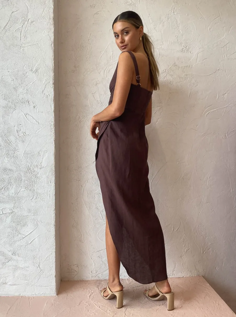 Rumer Luella Maxi Dress in Chocolate